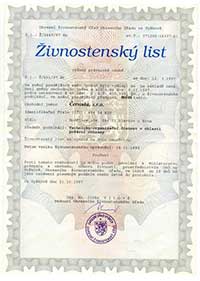 ŽIVNOSTENSKÝ LIST Červinka s.r.o.